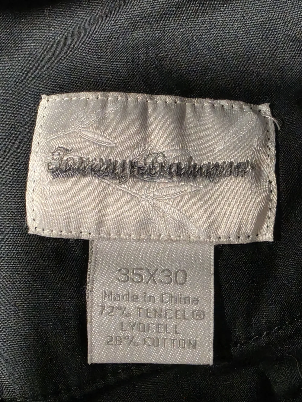 Tommy Bahama Men's Black Relaxed Fit Tencel Cotton Blend Pants Size 35x30